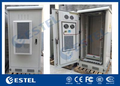 China Single Wall 40U Outdoor Telecom Cabinet Galvanized Steel Front And Rear Access for sale