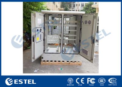 China Two Compartment Outdoor Telecom Cabinet Air Conditioning System Four Access Doors for sale