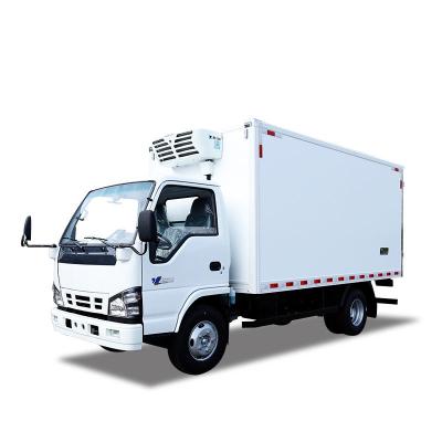 China QINGLING Camião refrigerado para alimentação carne peixe transporte NKR congelador 5 toneladas THERMO KING RV380 refrigeração à venda