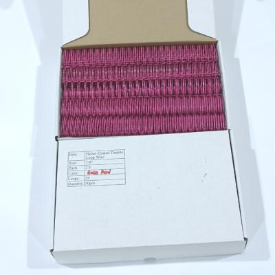 China A4 Box Hardcover Wire O Binding	 2:1 Red Nylon-Coated Double Loop Wire= for sale