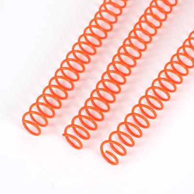 China 1-1/4'' Orange Binding Category Spiral Coil Book Accessory PVC Coil Single Ring for sale