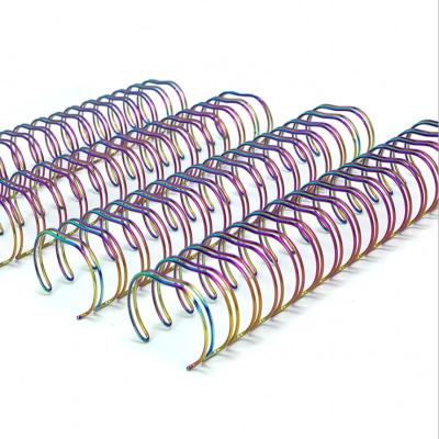 China 165 Sheets 3/4'' Metallic Double Wire Rings Twin Ring Wire Spiral Binding Coils for sale