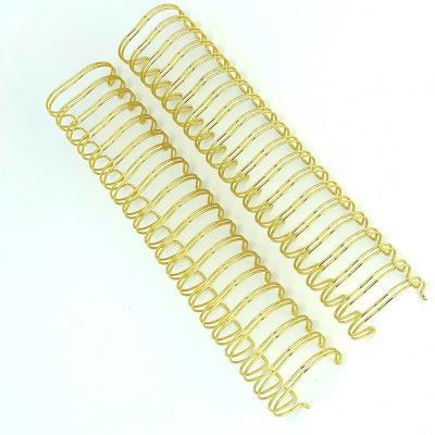 China 5/16'' pitch 3:1 Gold Spiral Double O Wire Gold Spiral Wire O Loop Binding for sale