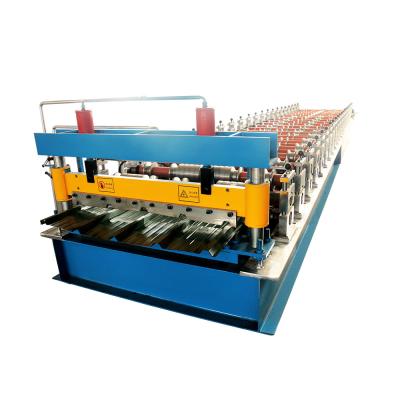 China Blue Roof Sheet Metal Roll Forming Machines 15m/min Hydraulic Cutting for sale