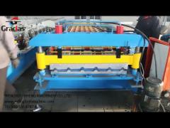 ISO Glazed Tile Roll Forming Machine 4m/min Hydraulic Guide Column