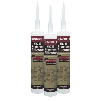 China Acetic Construction Silicone Sealant With White Black Transparent Color for sale