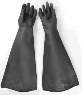 China 650mm Industrial Plane Sandblasting Glove with Roll Edge and Black Anti-cut Function for sale