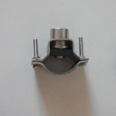 China stainless steel split-eyelet connector pipe connector clamp with nozzle for fruit cleaning device for sale