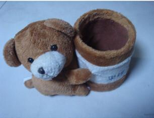 China Stufffed Plush Stationery Pen Vase Bear for sale