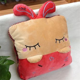 China Stuffed Cushion & Decoration for home  cartoon rabit pillow/cushion in red &ligth brown for sale