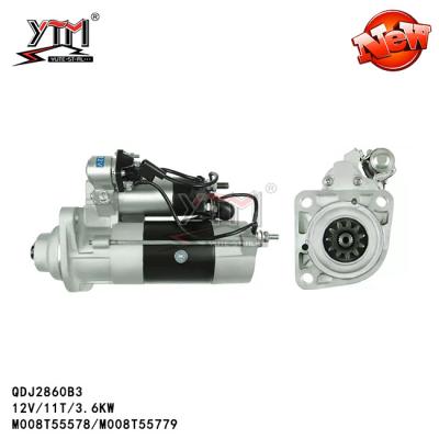 China motor de arrancador de 12V 3.6KW Mitsubishi para el color plata M008T55779 3841359 de las piezas de automóvil de Benz Truck BZ64371 en venta
