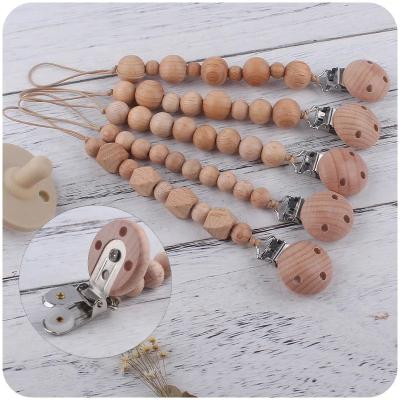 China Baby Teething Dummy Chain Clip Silicone Beads Pacifier Holder Clip for sale