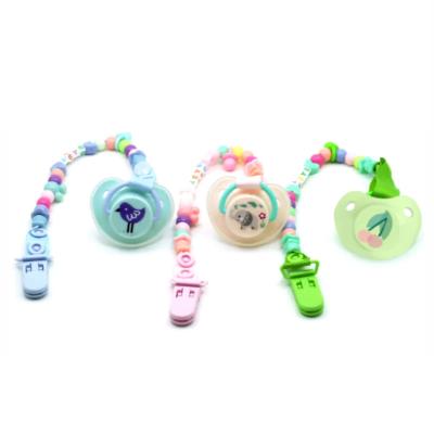 China Wooden Silicone Dummy Pacifier Clip Chewable Newborn Sweetie Soother Pacifier en venta