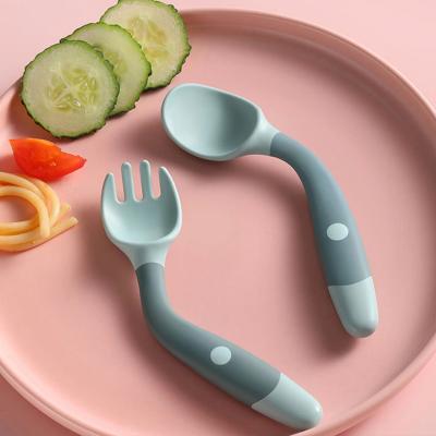 China Training Newborn Feeding Set Utensils Spoon Fork Set Tableware en venta