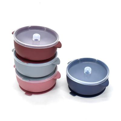 中国 Soft Silicone Suction Bowl Non Spill Toddler Infant Kids Food Feeding Bowl 販売のため