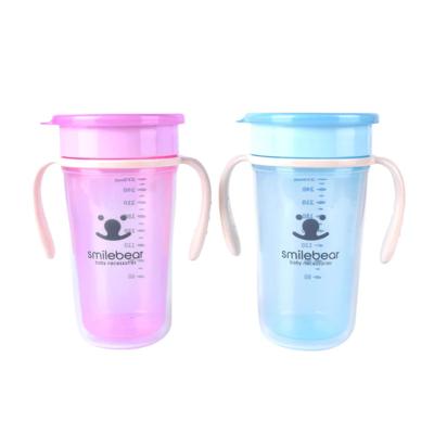 중국 Double Layer Infant Sippy Cup 360 Degree Sublimation Leakproof With Lid Handle 판매용