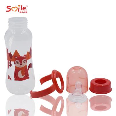 China Eco Friendly Baby Feeding Bottle Animal Pattern With Handles Skidproof en venta
