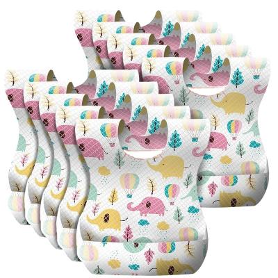 China Fancy Infant Drool Bibs Eating Travel Nonwoven Printed Waterproof Disposable for sale