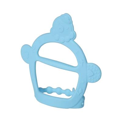 China Factory direct sales of baby silicone teether round ing strap-on baby chews solid teeth gutta for sale