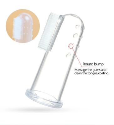 China Wholesale transparent teething food grade liquid silicone Baby finger toothbrush for sale
