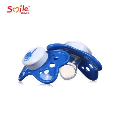 China Pop Silicone Nipple Pacifier Baby Custom Made With Blue Round Head à venda