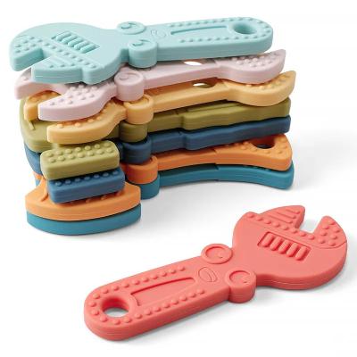 China Silicone Infant Chew Toys BPA Free Wrench Tools Necklace Pendant Teether for sale