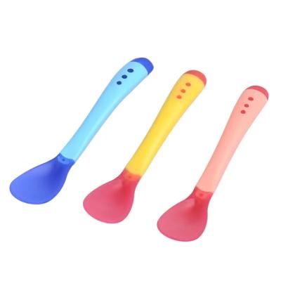 China BPA Free Silicone Spoon Set Soft Baby Feeding Training Soup Spoon Set for sale