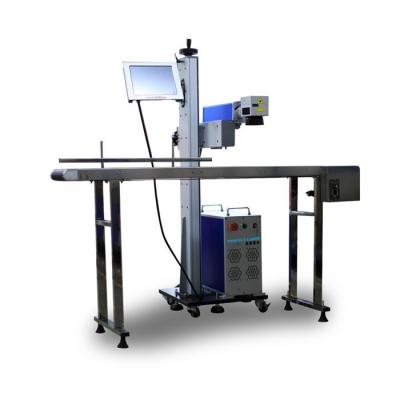 China Steel Titanium Copper Laser Marking Machine Fast Speed Flying 20w for sale