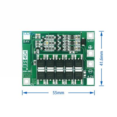 China 3S 11.1V 12.6V 40A 18650 Lithium Battery Protection Board Dc Dc Converter for sale