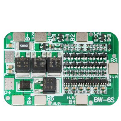 Chine 6S 12A 24V PCB BMS Protection Board For 6 Pack 18650 Li ion Lithium Battery Module à vendre