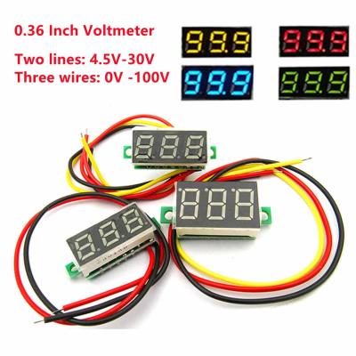 Китай 0.36 Inch Digital Ammeter Voltmeter 2 Wires 3 Wires 4 Digits LED продается