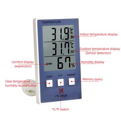 中国 1.8F Accuracy Temperature Humidity Meter C/F LCD Display Sensor Probe Weather Station 販売のため