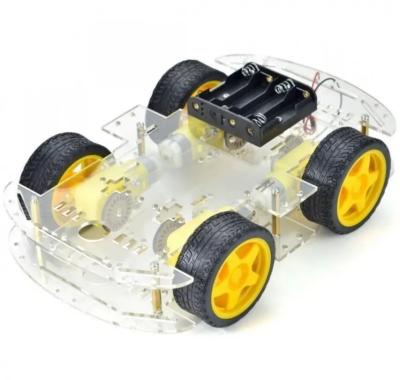 中国 長いバージョン 4WD スマートロボット カー シャーシ キット 4 輪 ダブルレイヤー 販売のため