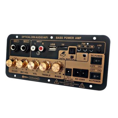 中国 D50 Amplifier Board With Optical Audio Bluetooth AMP USB FM Radio TF Player DIY Audio Subwoofer Car 販売のため