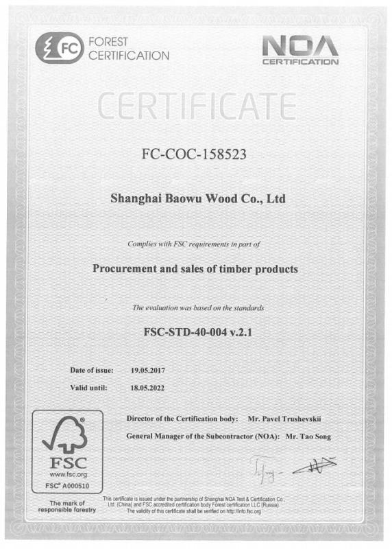 FSC certificate - Qingdao Aroma Home Products Co., Ltd.