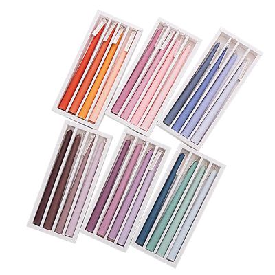 China Religious Lighting Wax Taper Candles 4pcs Gift Set Prayer Party Event Mix Color for sale