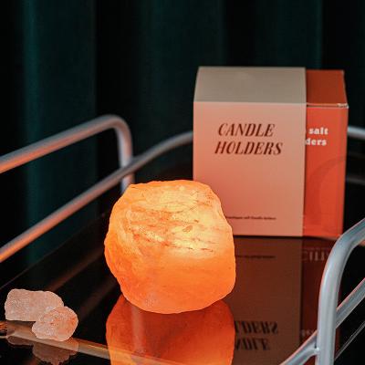 中国 Crystal Stone Ornaments Rock Lamp Set 4 Tealight Candle Holder 販売のため