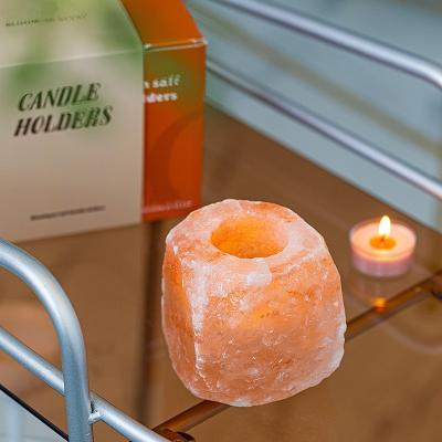 China Aromatherapy Crystal Stone Rock Lamp Set 4 Tealight Candle Holder For Wedding à venda