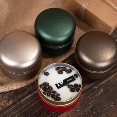 China OEM Soy Wax Frosted Coffee Beans Tin Can Candle 10cl For Christmas for sale