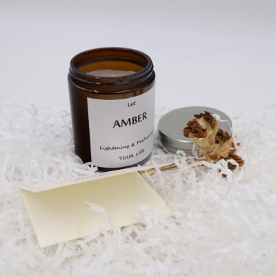 China Vela do ODM Amber Glass Canning Mason Jar para o foco da aromaterapia à venda