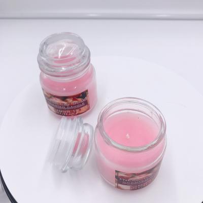 China Vegan Aromatherapy Pink Mason Jar Candle Rose Scented For Stress Relief for sale