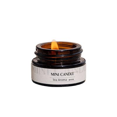 China Aroma Mini Amber Glass 3oz Mason Jar Candle  For  Sleep Spa for sale