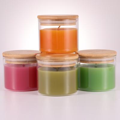 China Natural Paraffin Wax Aromatherapy Aroma Light Candles 220G With Bamboo Lid for sale