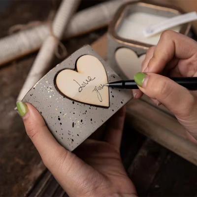China Os castiçais cerâmicos votivas Scented da soja da cerâmica coração do quadrado de 4 onças deram forma à venda
