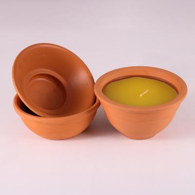 China Indoor 7Oz Clay Pot Citronella Garden Candles For Mosquitoes for sale