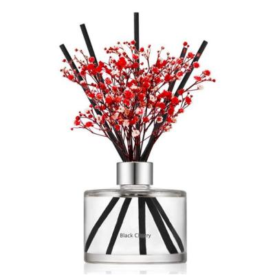 Chine Reed Diffuser Room Perfume naturel fait sur commande 200ml avec la fausse décoration de fleurs à vendre