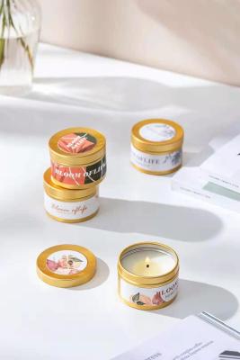 China Aroma roch Woodwick Tin Can Candle Gold Black für Reise zu verkaufen