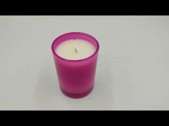 Hurricane Glass Jar Scented Candle Pink Flower Printing With Metal Lid 4 oz