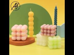 AROMA HOME Cube Ball Shape Macarons Color Scented Carved Candles For Wedding
