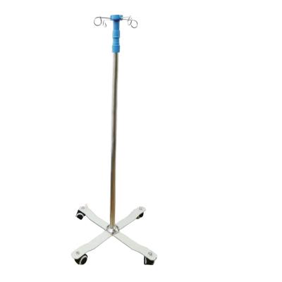 China Portable Folded Stand For Transfusion with I.V. Four Hook Four-wheeler Aluminum Metal Alloy for sale